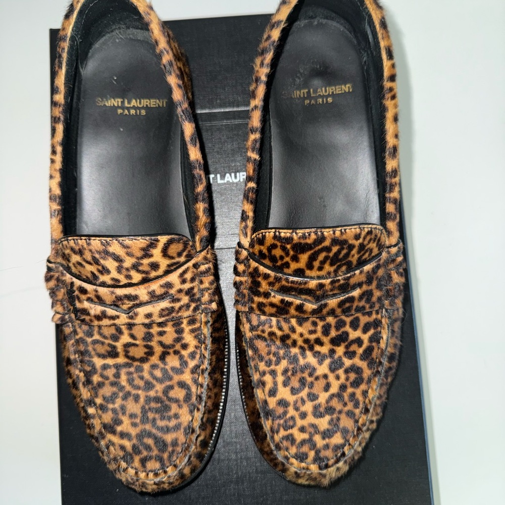 Saint Laurent Animal Print Loafers - Picture 4 of 7
